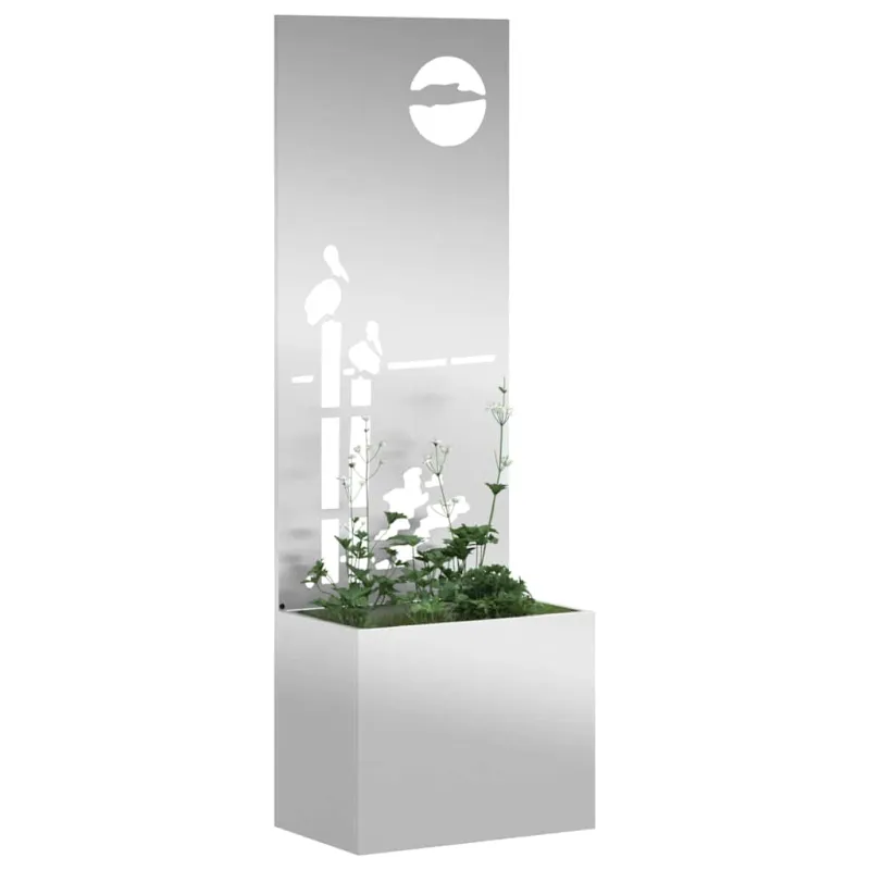Sodo privatumo ekranas „Fretwork“ Sidabro 50 x 32 x 150 cm