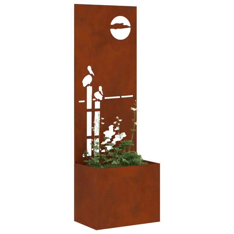 Sodo privatumo ekranas „Fretwork“ Rūdijanti 50 x 32 x 150 cm