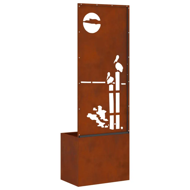 Sodo privatumo ekranas „Fretwork“ Rūdijanti 50 x 32 x 150 cm