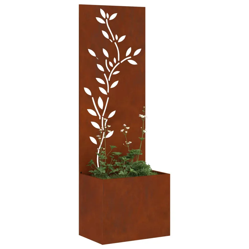 Sodo privatumo ekranas Gėlių Rūdijanti 50 x 140 cm