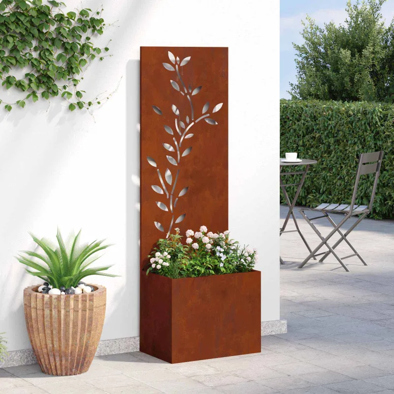Sodo privatumo ekranas Gėlių Rūdijanti 50 x 140 cm