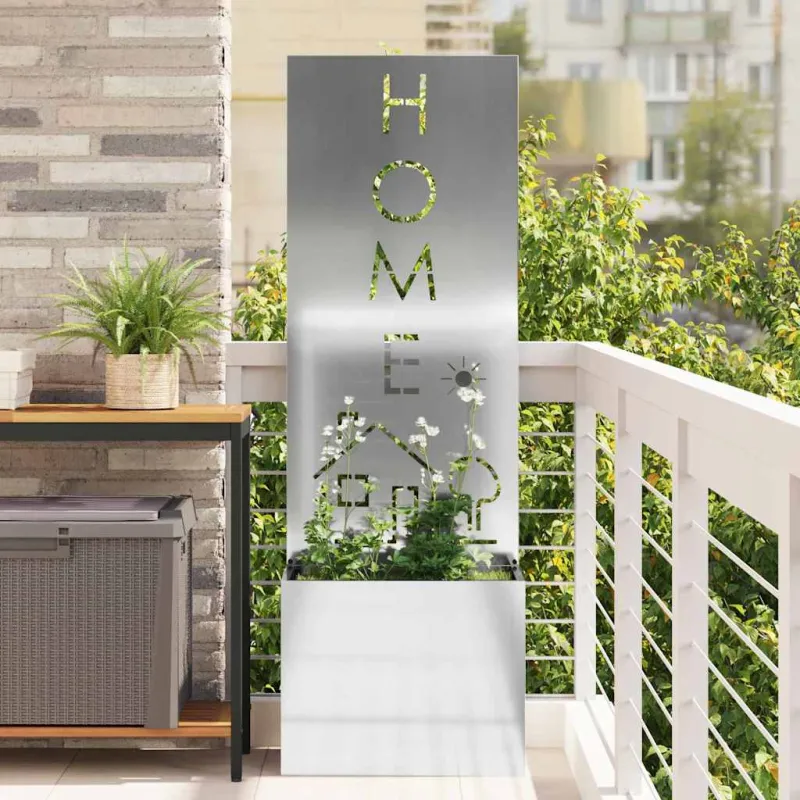 Sodo privatumo ekranas „Fretwork“ Sidabro 50 x 150 cm
