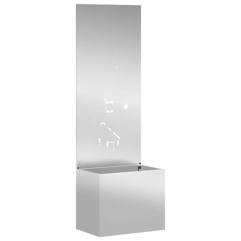 Sodo privatumo ekranas „Fretwork“ Sidabro 50 x 150 cm