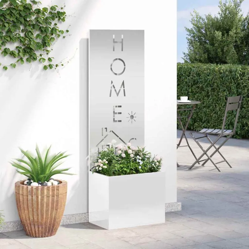 Sodo privatumo ekranas „Fretwork“ Sidabro 50 x 150 cm