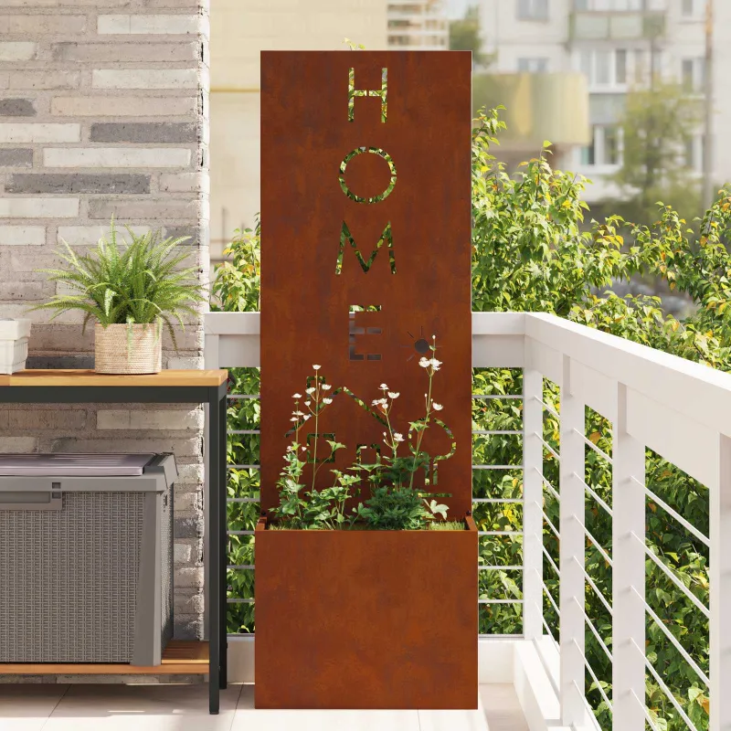 Sodo privatumo ekranas „Fretwork“ Rūdijanti 50 x 150 cm