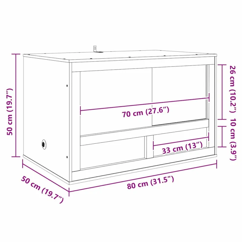 Terariumas Ruda 80 x 50 x 50 cm OSB