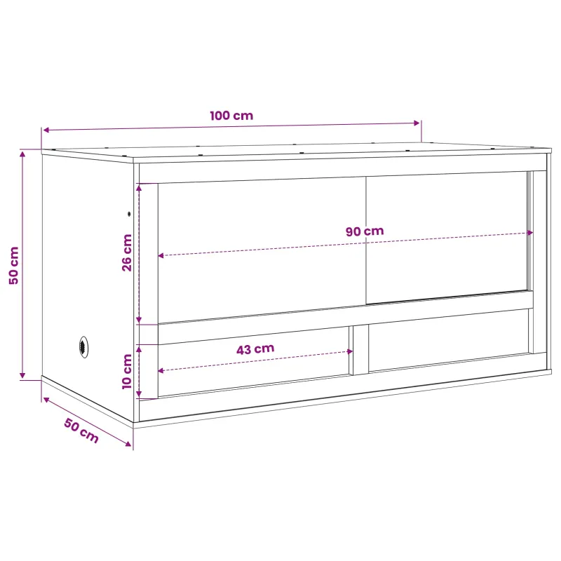 Terariumas Ruda 100 x 50 x 50 cm OSB