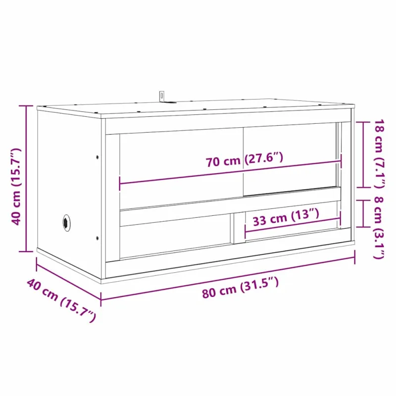 Terariumas Ruda 80 x 40 x 40 cm OSB