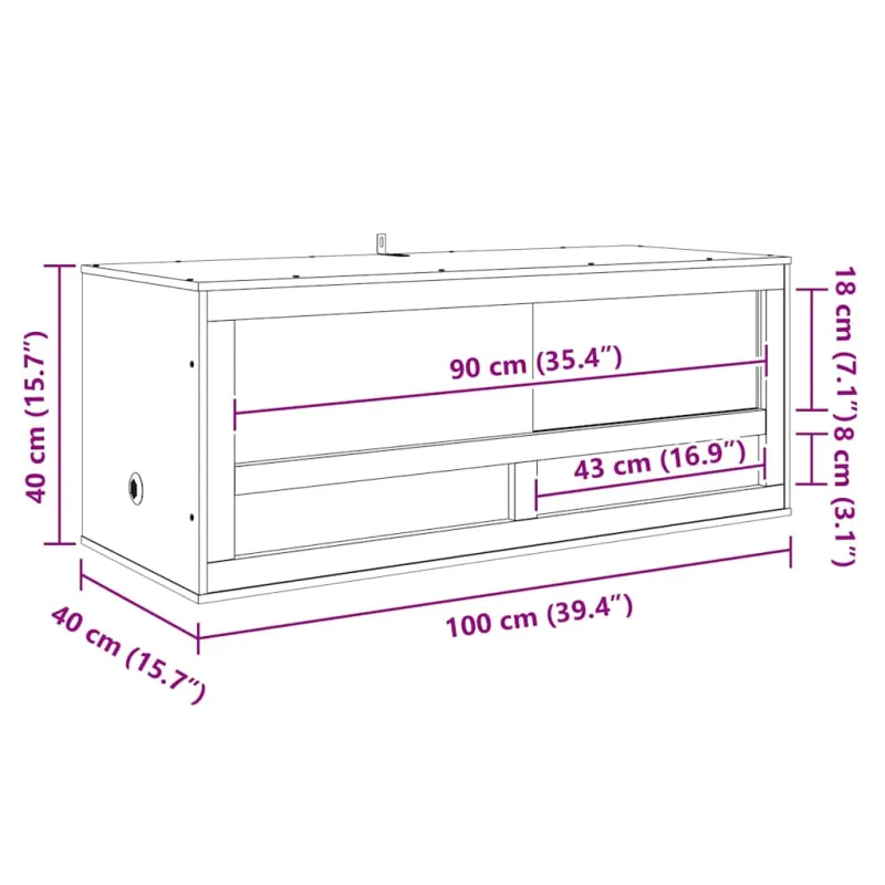 Terariumas Ruda 100 x 40 x 40 cm OSB