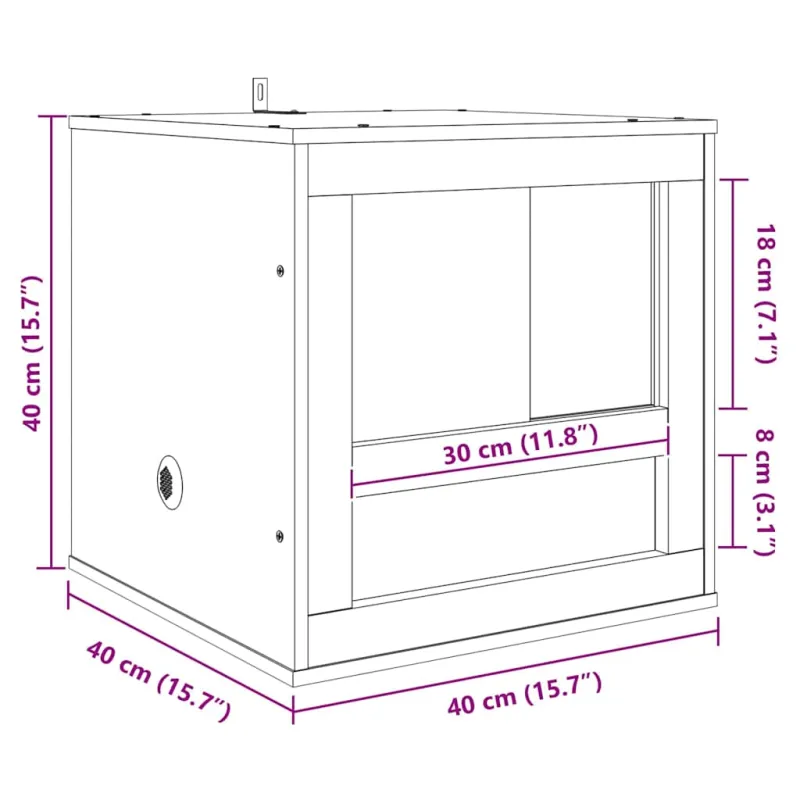 Terariumas Ruda 40 x 40 x 40 cm OSB