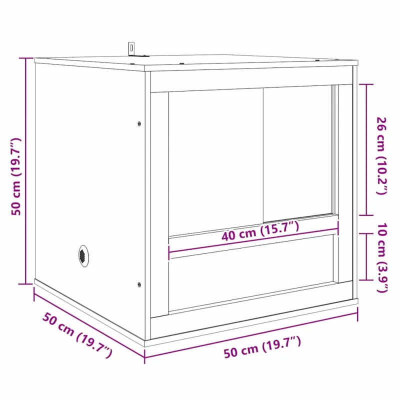Terariumas Ruda 50 x 50 x 50 cm OSB