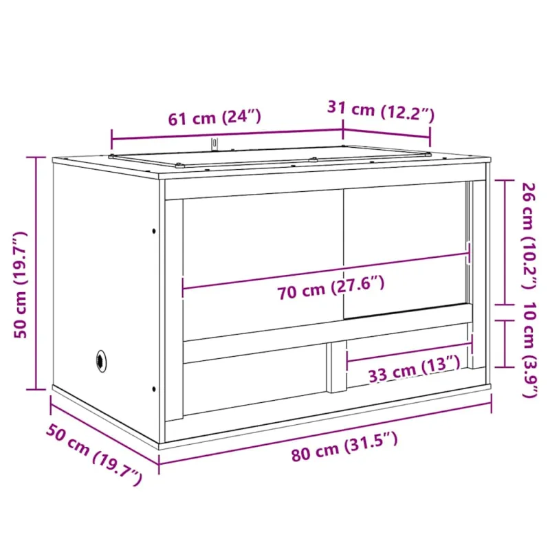 Terariumas Ruda 80 x 50 x 50 cm OSB