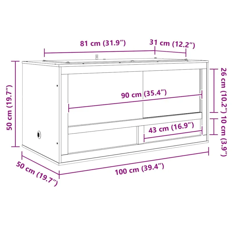 Terariumas Ruda 100 x 50 x 50 cm OSB