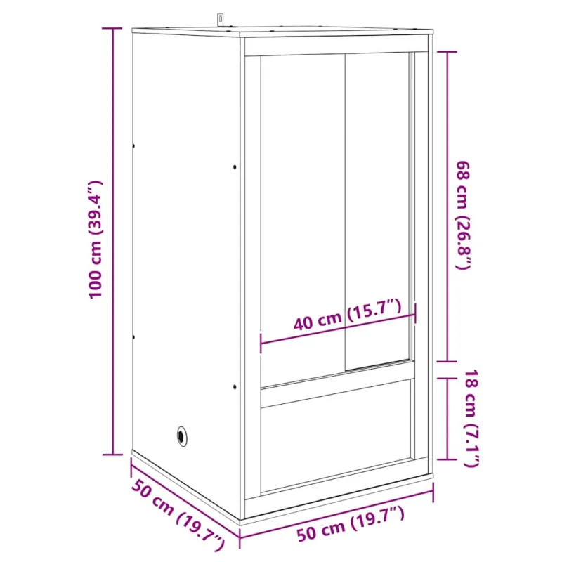 Terariumas Ruda 50 x 50 x 100 cm OSB