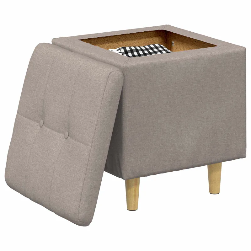 Laikymo osmanas su pagalve Taupe 40 x 40 x 45 cm audinys