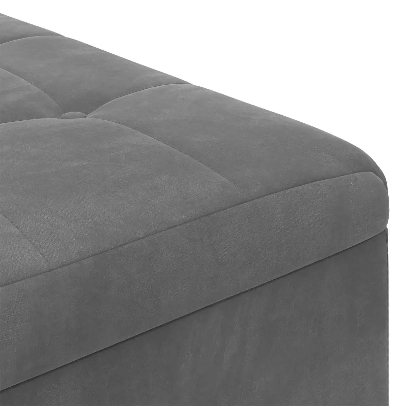 Laikymo osmanas Tamsiai pilka 60 x 60 x 45 cm Aksomas