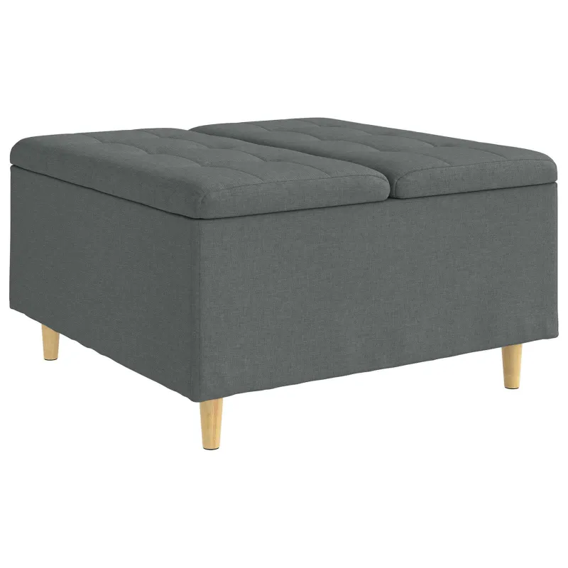 Laikymo osmanas Tamsiai pilka 80 x 80 x 45 cm audinys
