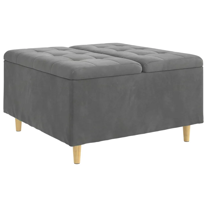 Laikymo osmanas Tamsiai pilka 80 x 80 x 45 cm Aksomas