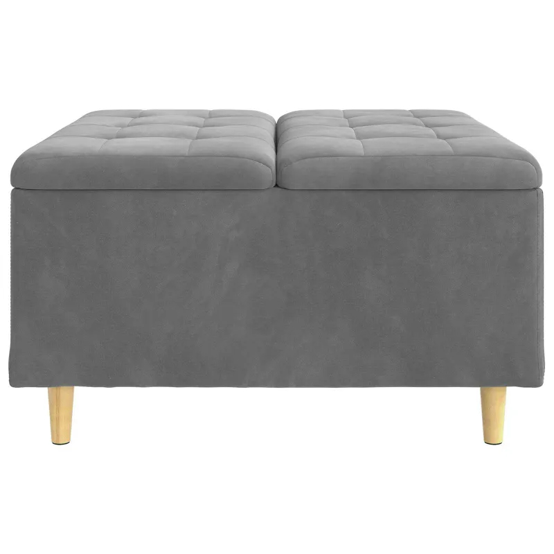 Laikymo osmanas Tamsiai pilka 80 x 80 x 45 cm Aksomas