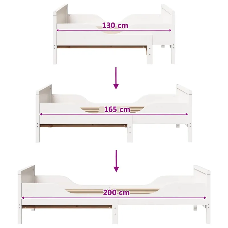 Lovos rėmas su galvūgalio Balta 80 x 200 cm Apdirbta mediena