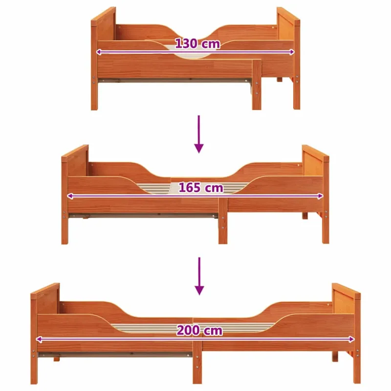 Lovos rėmas Vaško ruda 80 x 200 cm Apdirbta mediena