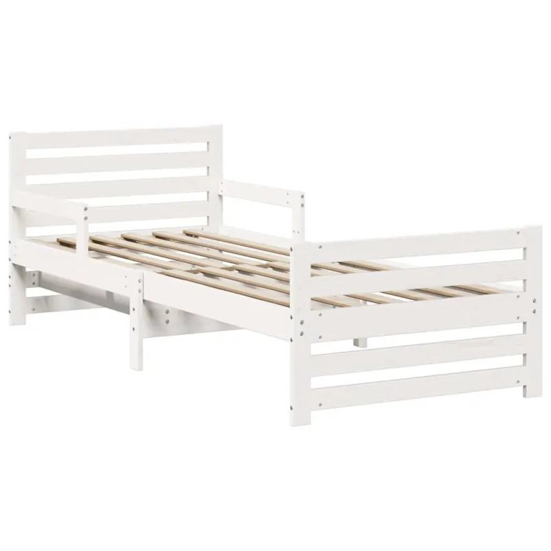 Lovos rėmas su galvūgalio Balta 80 x 200 cm Apdirbta mediena