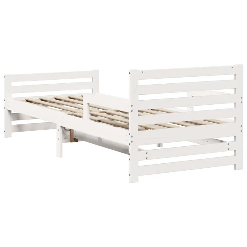 Lovos rėmas su galvūgalio Balta 80 x 200 cm Apdirbta mediena