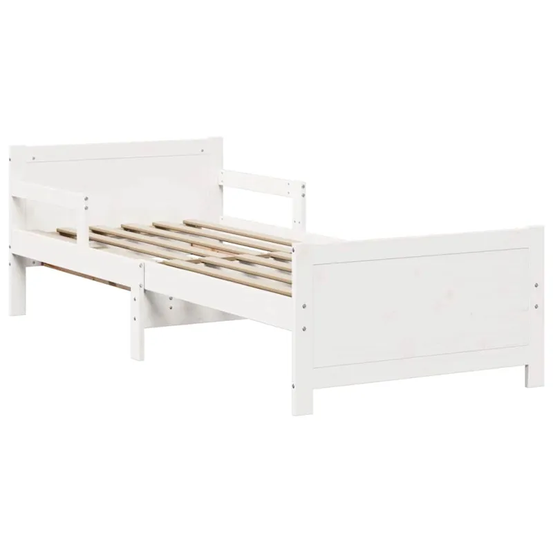 Lovos rėmas su galvūgalio Balta 80 x 200 cm Apdirbta mediena