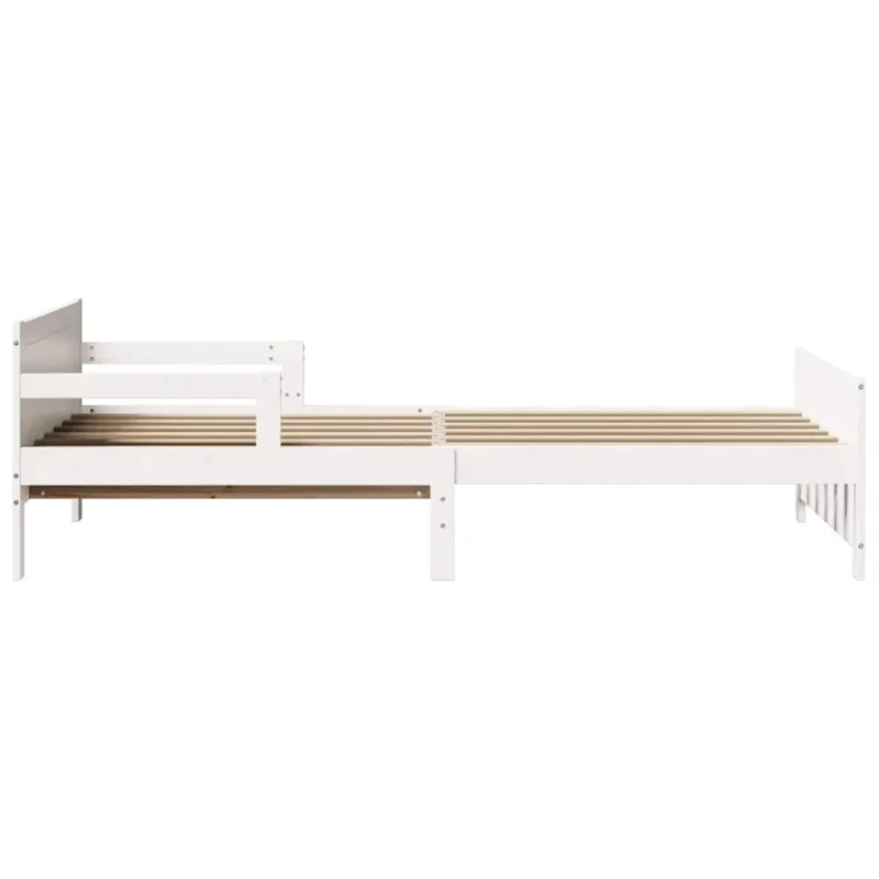 Lovos rėmas su galvūgalio Balta 80 x 200 cm Apdirbta mediena