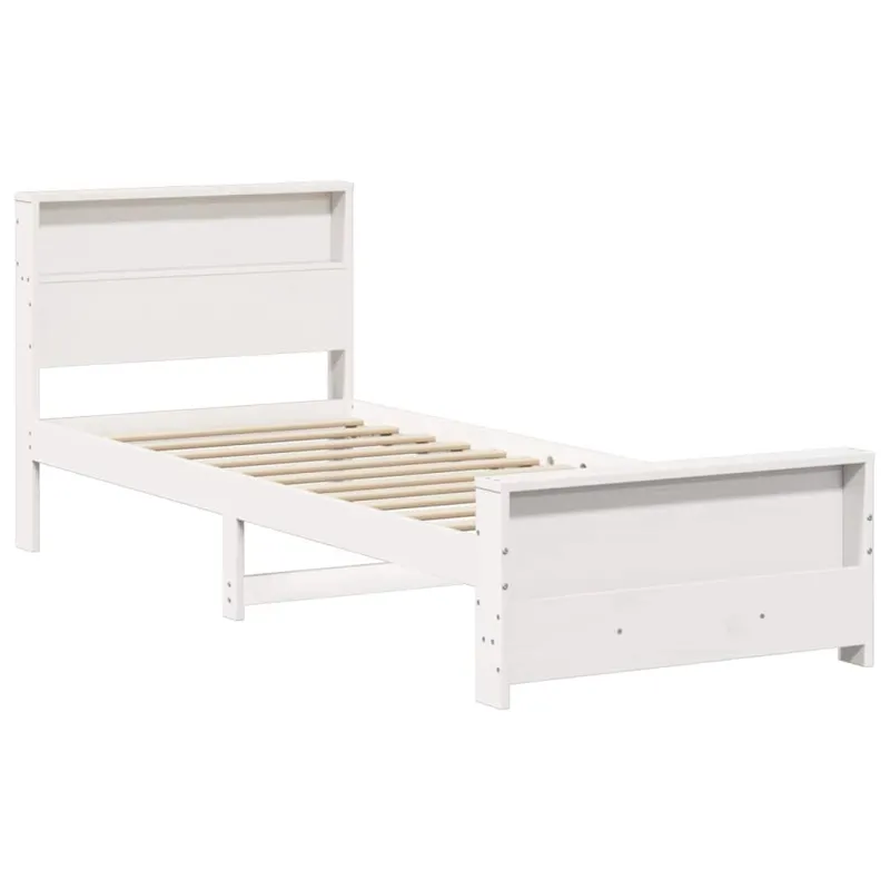 Lovos rėmas su galvūgalio Balta 75 x 190 cm Apdirbta mediena