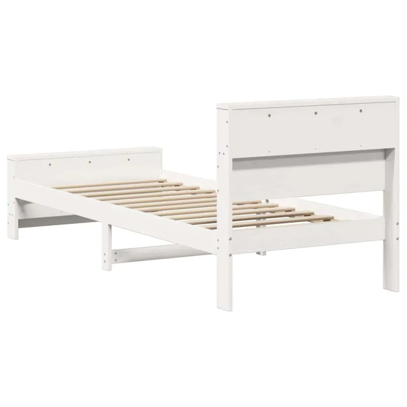 Lovos rėmas su galvūgalio Balta 75 x 190 cm Apdirbta mediena