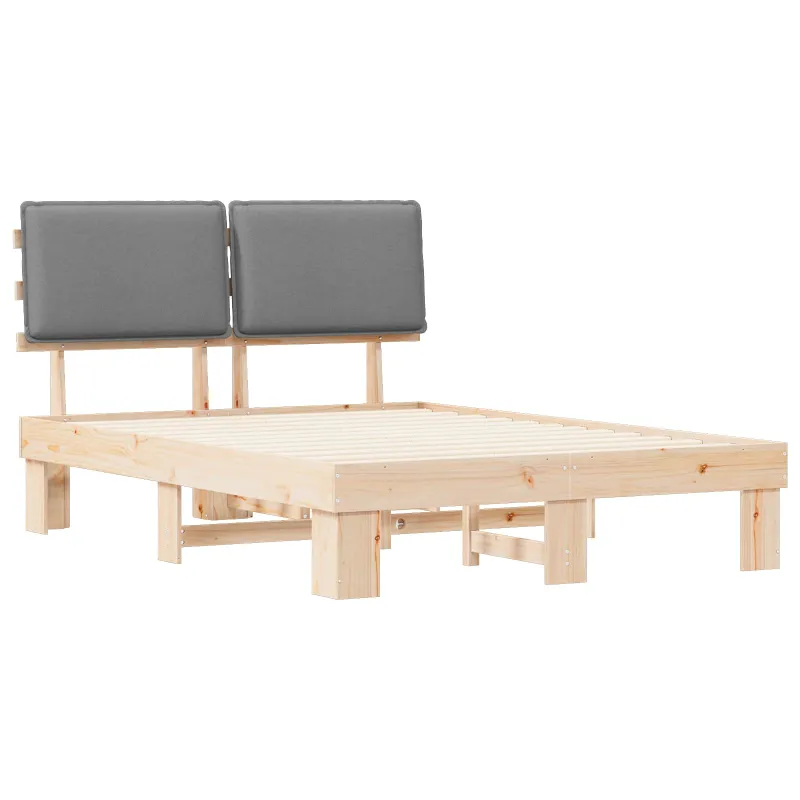 Lovo rėmas su apmuštu galvūgaliu Šviesiai pilka 160 x 200 cm