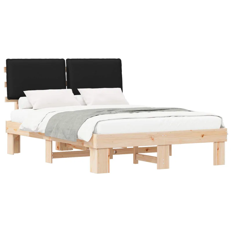 Lovo rėmas su apmuštu galvūgaliu Juoda 135 x 190 cm