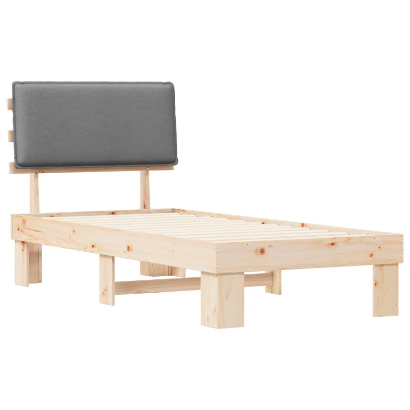 Lovo rėmas su apmuštu galvūgaliu Šviesiai pilka 100 x 200 cm