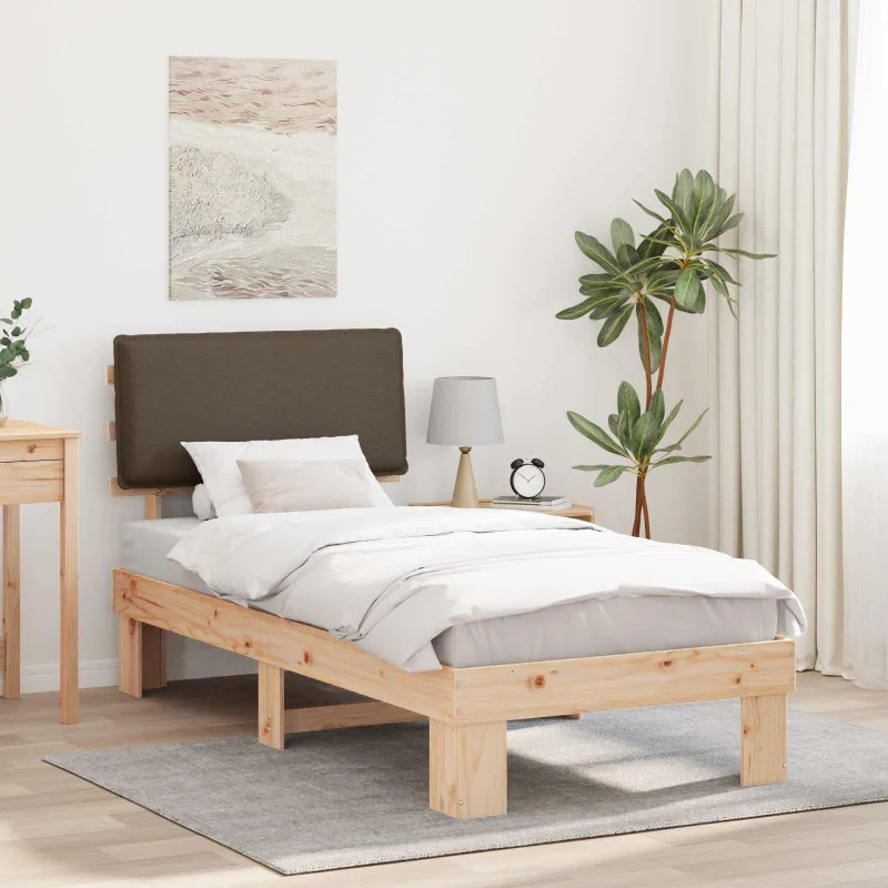 Lovo rėmas su apmuštu galvūgaliu Taupe 90 x 200 cm