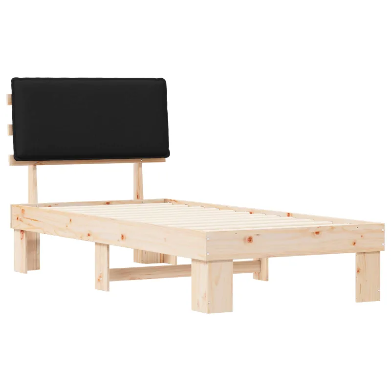 Lovo rėmas su apmuštu galvūgaliu Juoda 80 x 200 cm