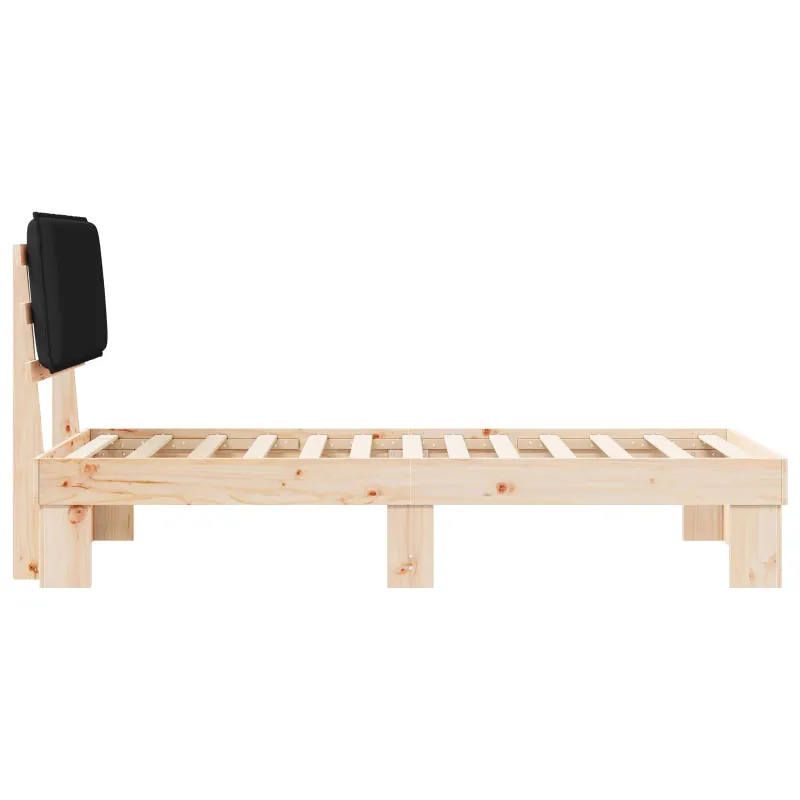 Lovo rėmas su apmuštu galvūgaliu Juoda 75 x 190 cm