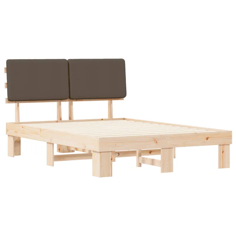 Lovo rėmas su apmuštu galvūgaliu Taupe 140 x 190 cm