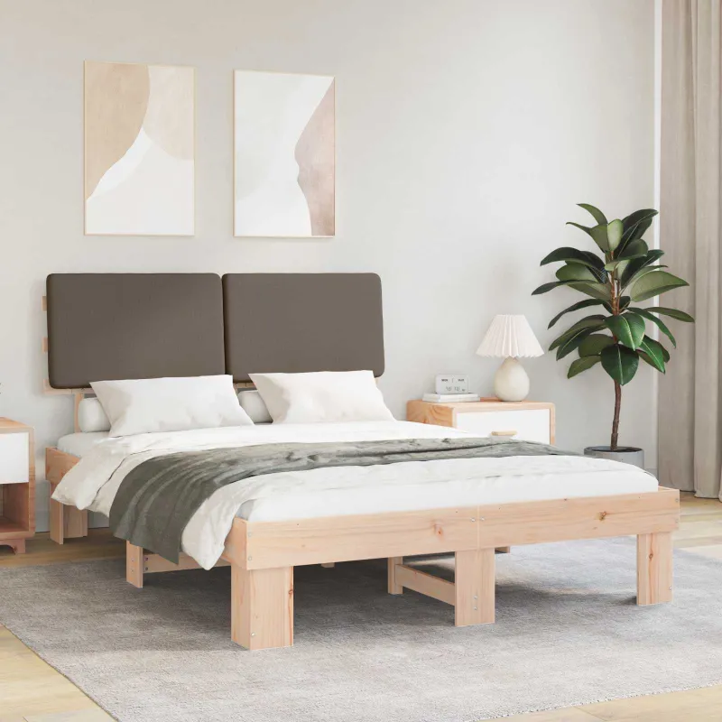 Lovo rėmas su apmuštu galvūgaliu Taupe 120 x 190 cm