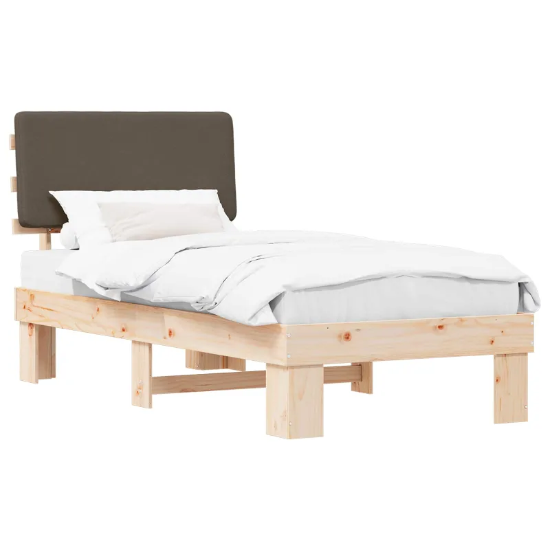 Lovo rėmas su apmuštu galvūgaliu Taupe 90 x 200 cm