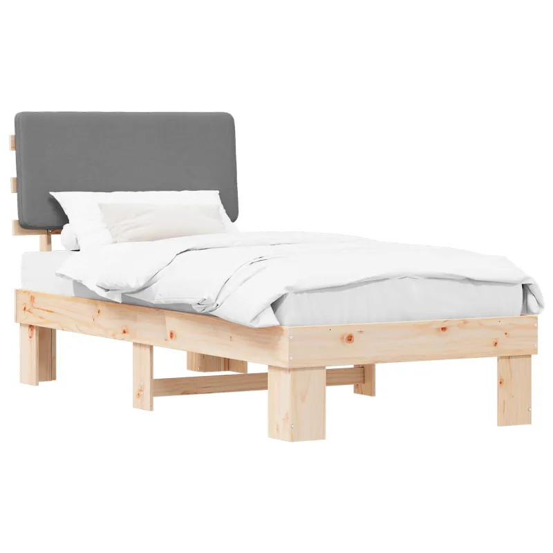 Lovo rėmas su apmuštu galvūgaliu Šviesiai pilka 75 x 190 cm