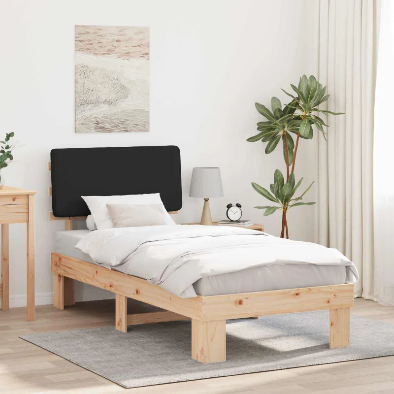 Lovo rėmas su apmuštu galvūgaliu Juoda 75 x 190 cm