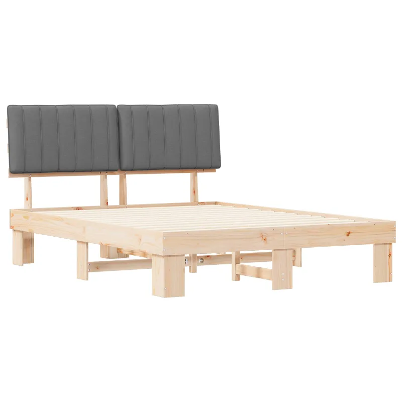 Lovo rėmas su apmuštu galvūgaliu Šviesiai pilka 150 x 200 cm