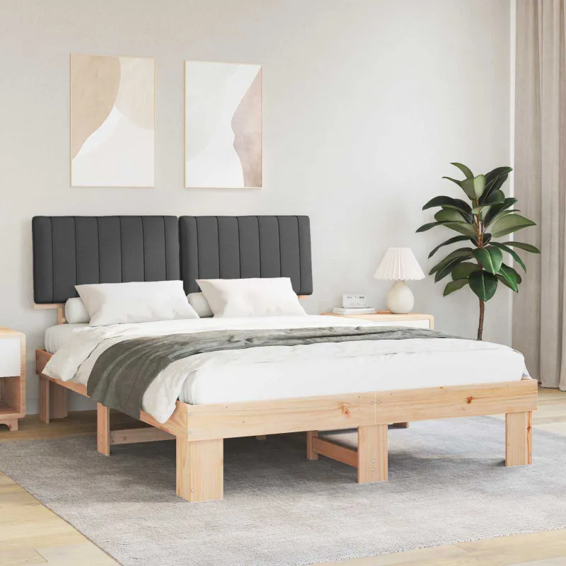 Lovo rėmas su apmuštu galvūgaliu Tamsiai pilka 150 x 200 cm