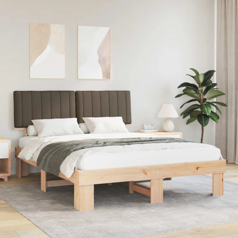 Lovo rėmas su apmuštu galvūgaliu Taupe 150 x 200 cm