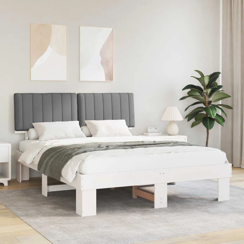 Lovo rėmas su apmuštu galvūgaliu Šviesiai pilka 150 x 200 cm