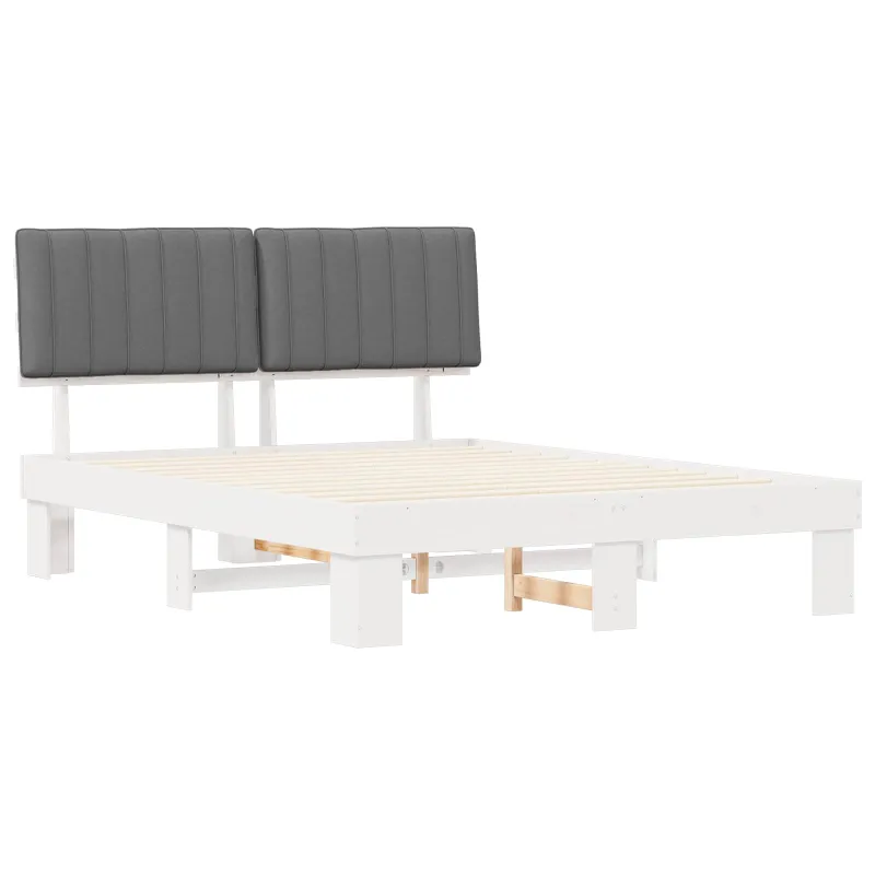 Lovo rėmas su apmuštu galvūgaliu Šviesiai pilka 150 x 200 cm