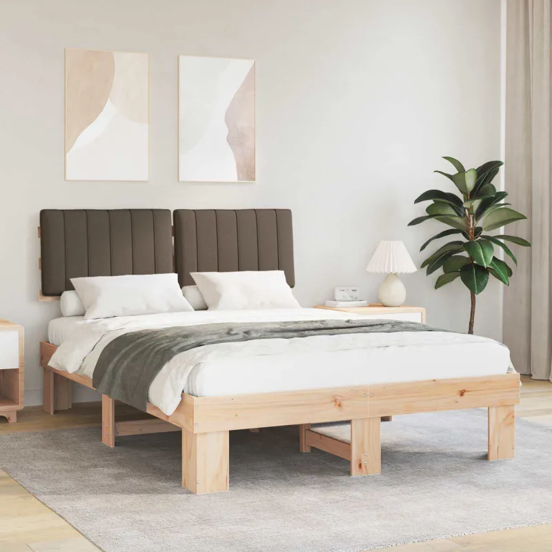 Lovo rėmas su apmuštu galvūgaliu Taupe 140 x 200 cm