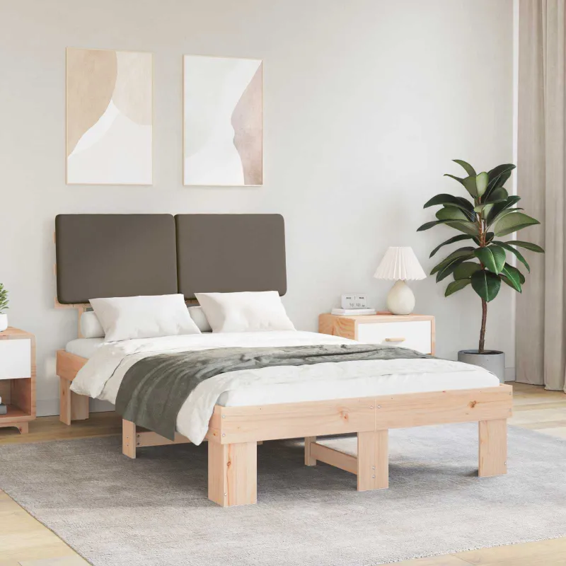 Lovo rėmas su apmuštu galvūgaliu Taupe 120 x 200 cm