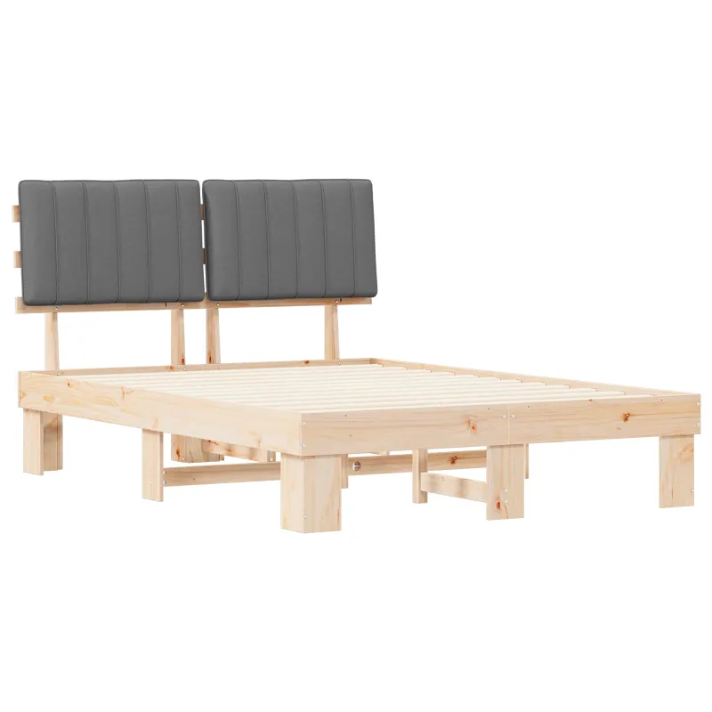 Lovo rėmas su apmuštu galvūgaliu Šviesiai pilka 135 x 190 cm